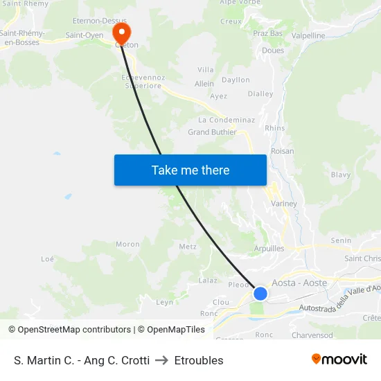 St. Martin C. - Ang C. Crotti to Etroubles map