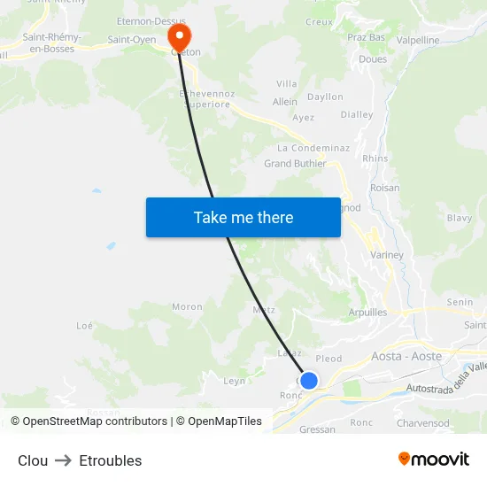 Clou to Etroubles map