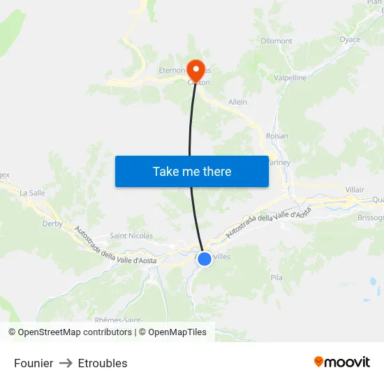 Founier to Etroubles map