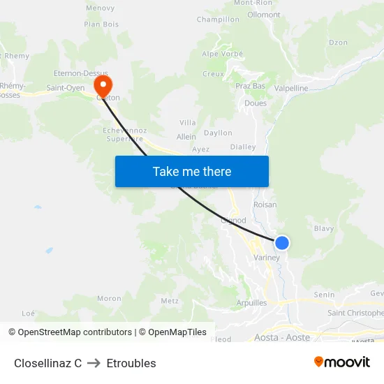 Closellinaz C to Etroubles map