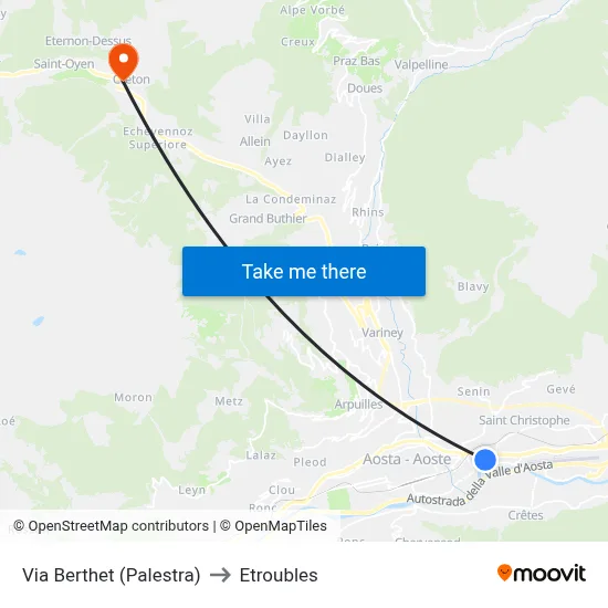Via Berthet (Gymnasium) to Etroubles map