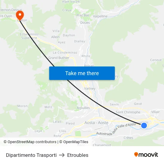 Transport Department to Etroubles map