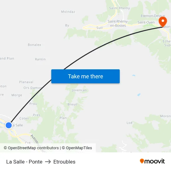 La Salle - Bridge to Etroubles map