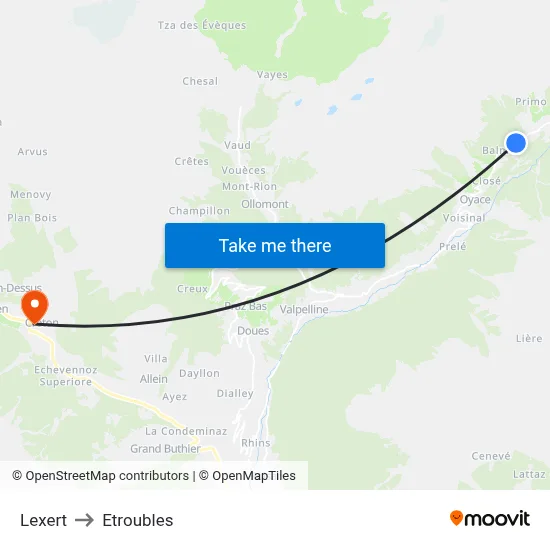 Lexert to Etroubles map