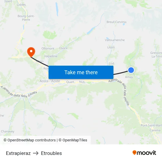 Extrapieraz to Etroubles map