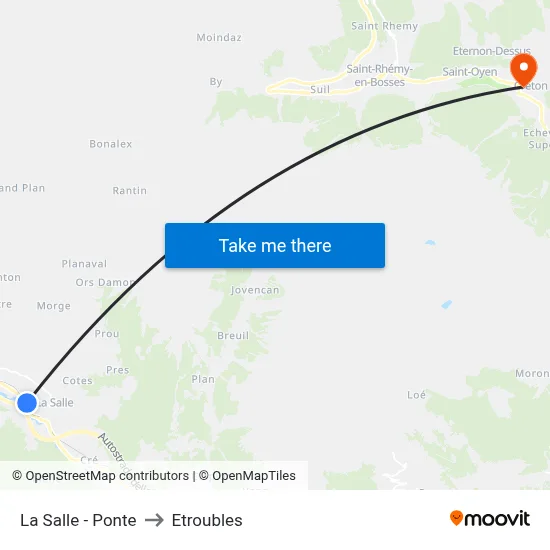 La Salle - Bridge to Etroubles map