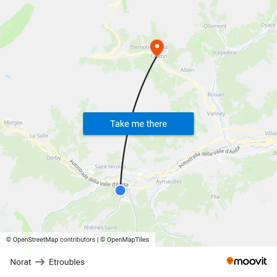 Norat to Etroubles map