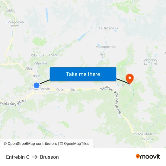 Entrebin C to Brusson map