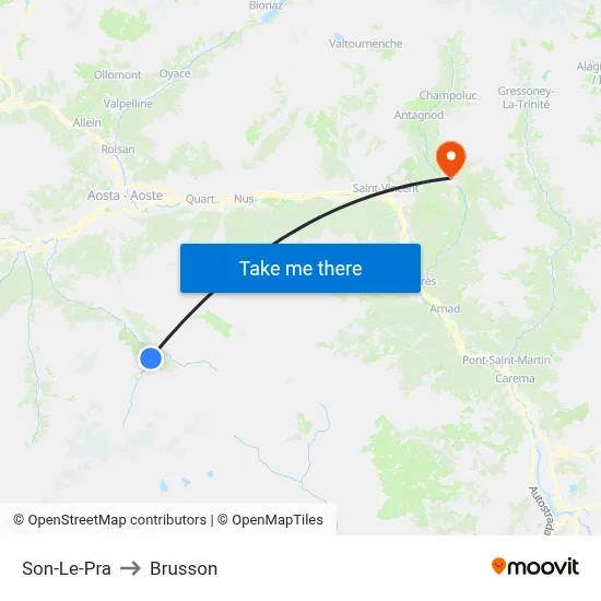 Son-Le-Pra to Brusson map