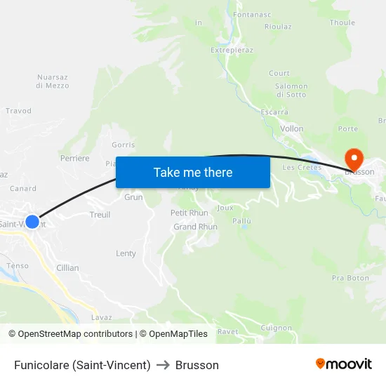 Funicular (Saint-Vincent) to Brusson map