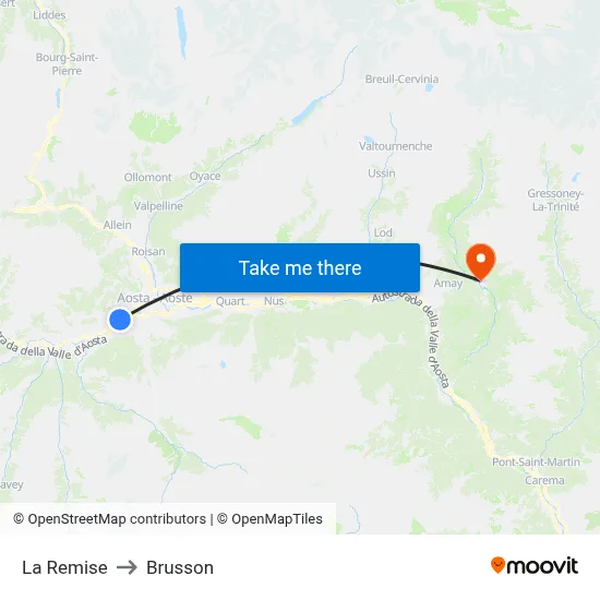 La Remise to Brusson map
