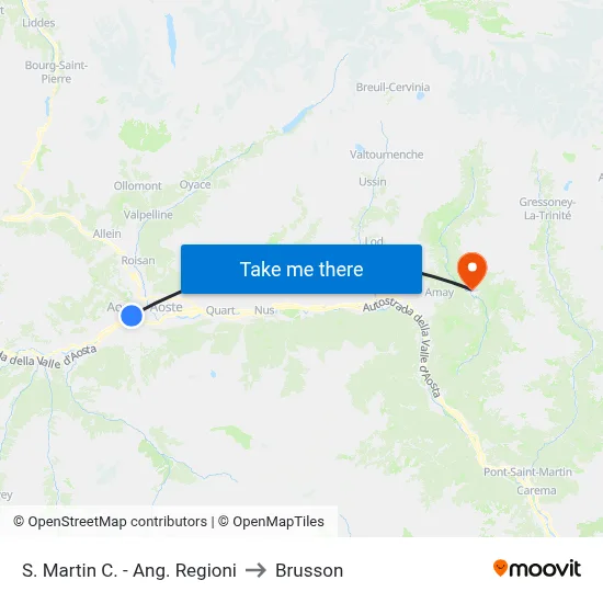 S. Martin C. - Regions Corner to Brusson map