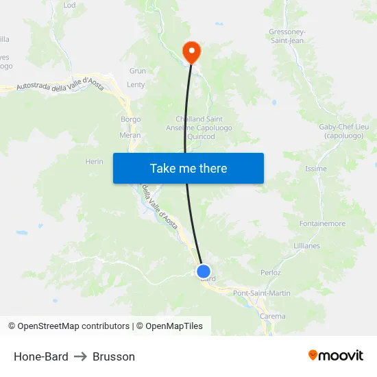 Hone-Bard to Brusson map