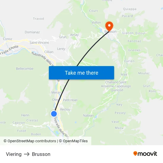 Viering to Brusson map