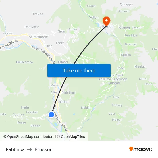 Factory to Brusson map