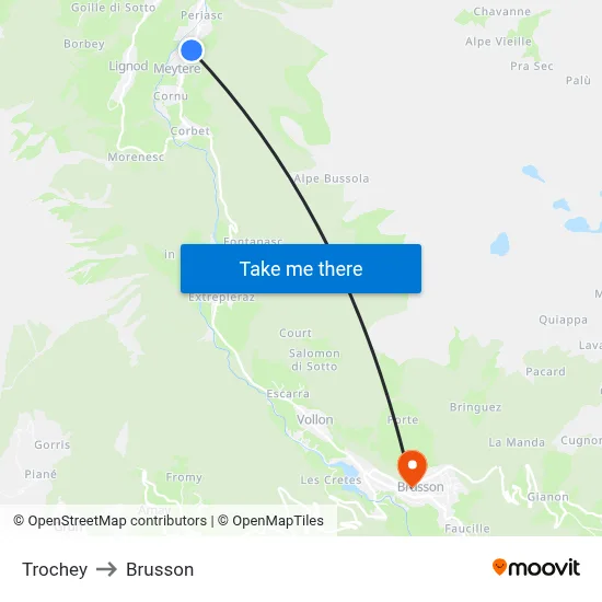 Trochey to Brusson map