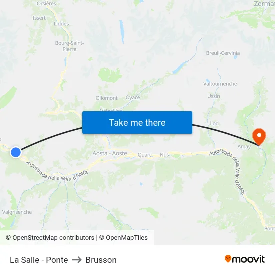 La Salle - Bridge to Brusson map