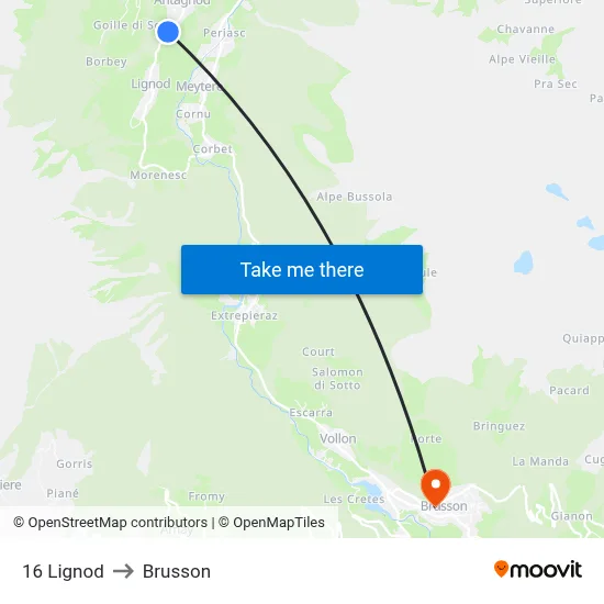 16 Lignod to Brusson map