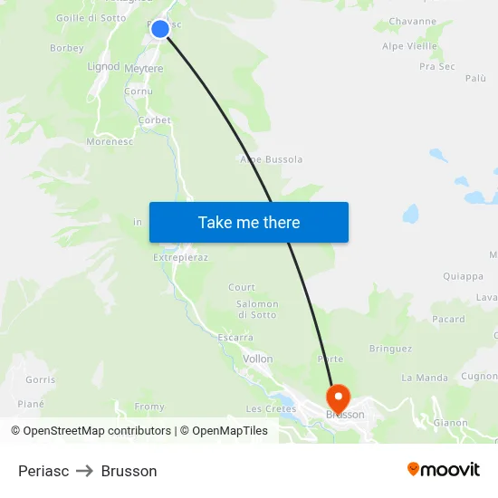 Periasc to Brusson map