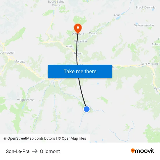 Son-Le-Pra to Ollomont map