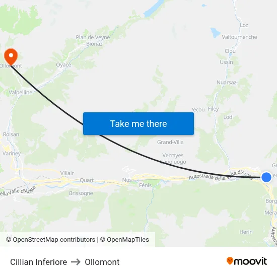 Lower Cillian to Ollomont map