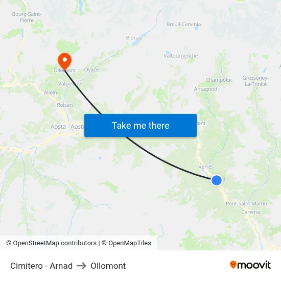 Cemetery - Arnad to Ollomont map