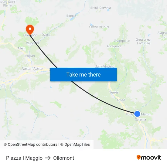 May 1st Square to Ollomont map