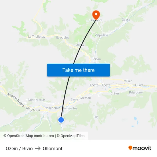 Ozein / Junction to Ollomont map
