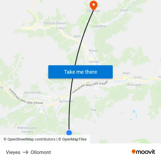 Vieyes to Ollomont map