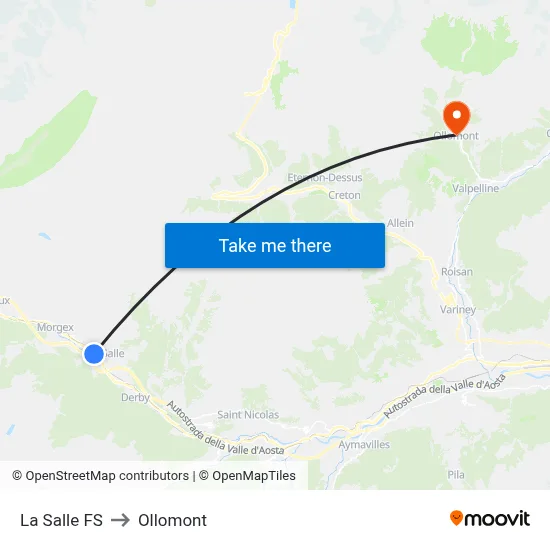 La Salle FS to Ollomont map