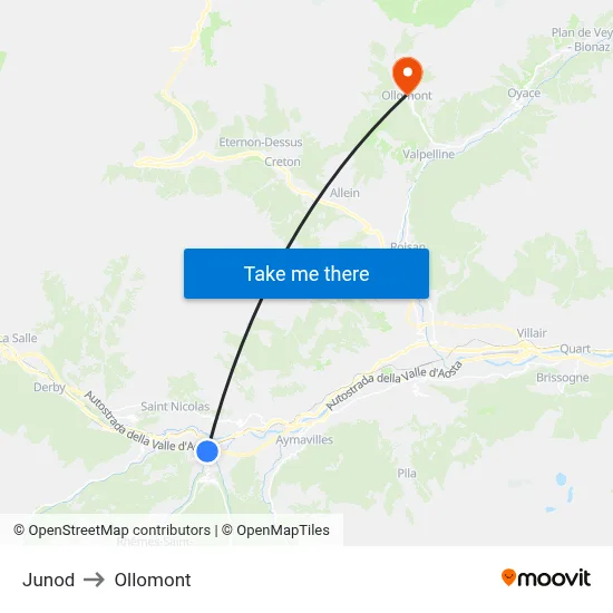 Junod to Ollomont map