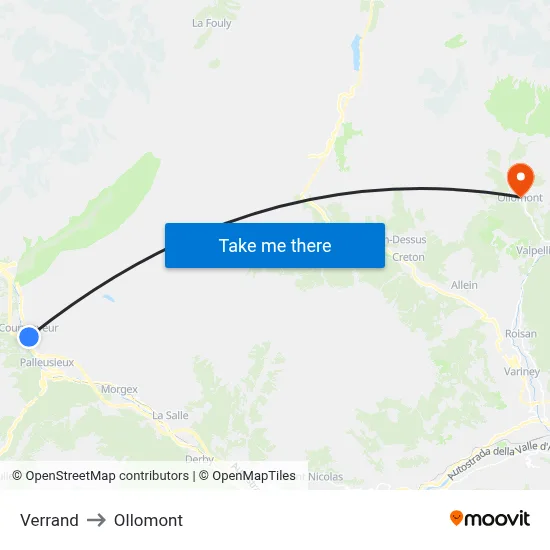 Verrand to Ollomont map