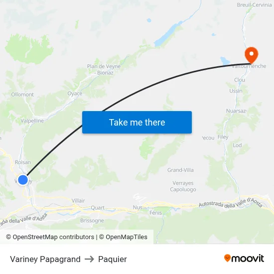 Variney Papagrand to Paquier map