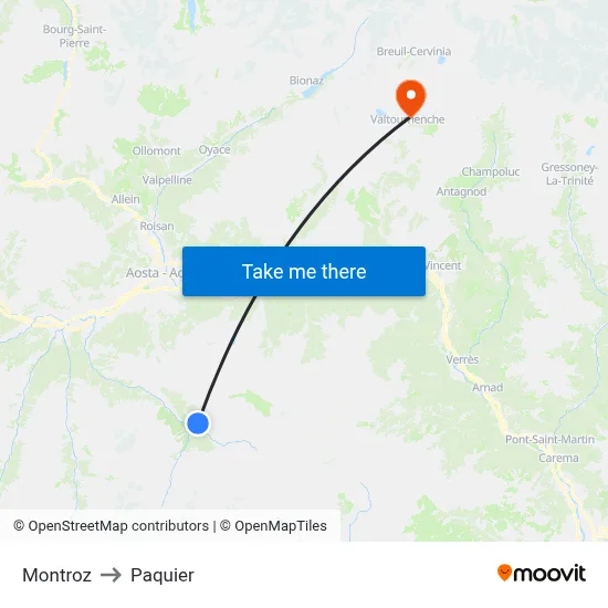 Montroz to Paquier map