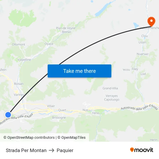 Montan Road to Paquier map