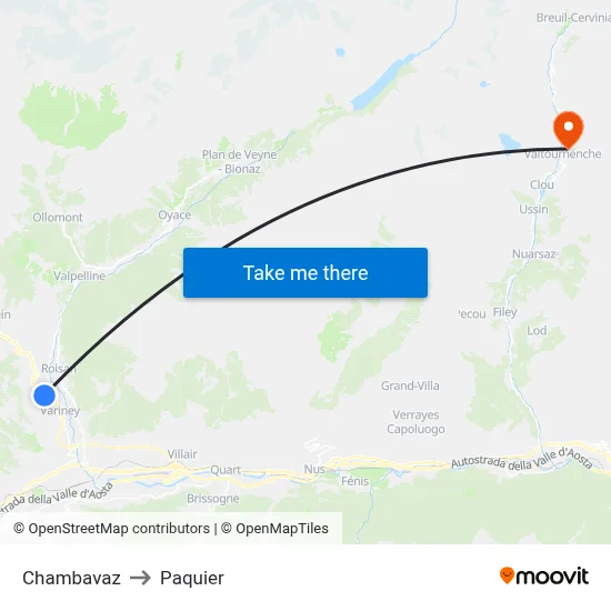 Chambavaz to Paquier map