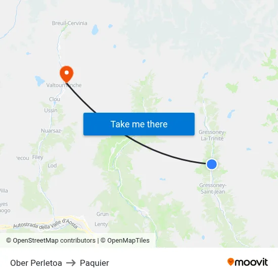 Upper Perletoa to Paquier map