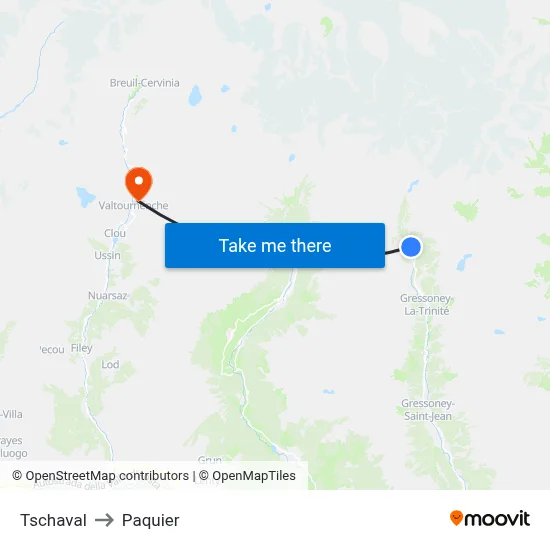 Tschaval to Paquier map