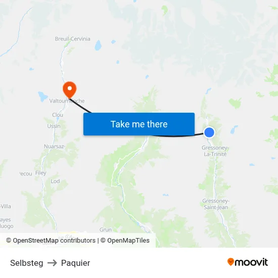 Selbsteg to Paquier map