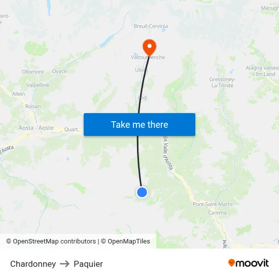 Chardonney to Paquier map