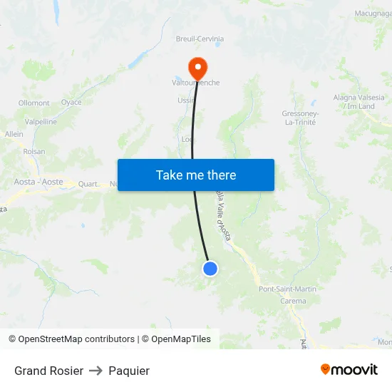 Grand Rosier to Paquier map