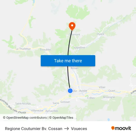 Coutumier Region Cossan Junction to Voueces map