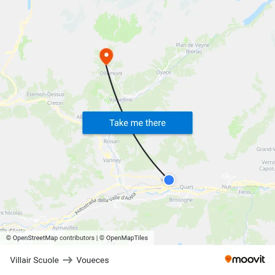 Villair Schools to Voueces map