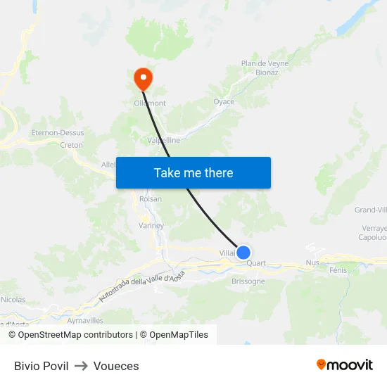 Povil Junction to Voueces map
