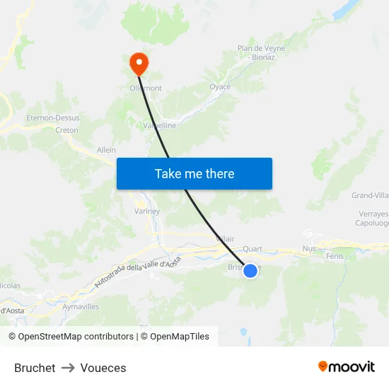 Bruchet to Voueces map