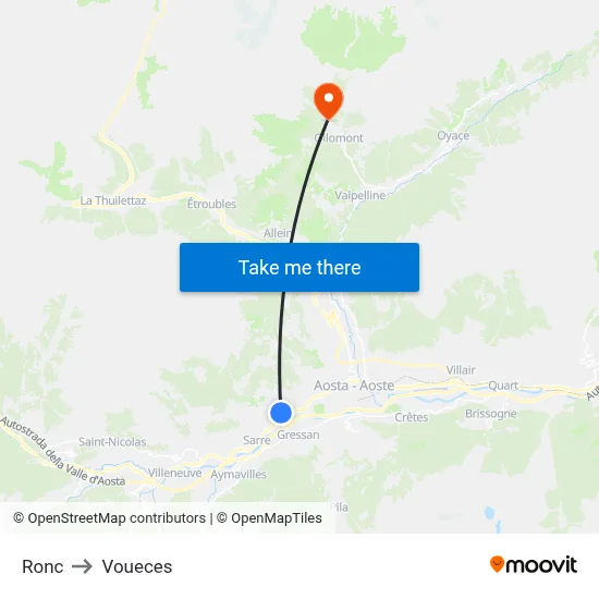 Ronc to Voueces map