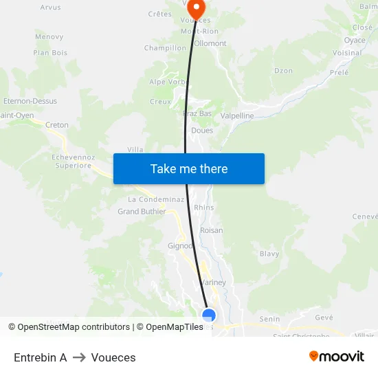 Entrebin A to Voueces map