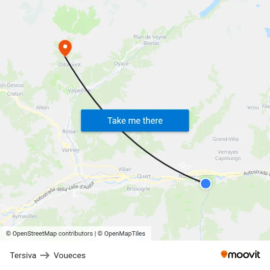 Tersiva to Voueces map