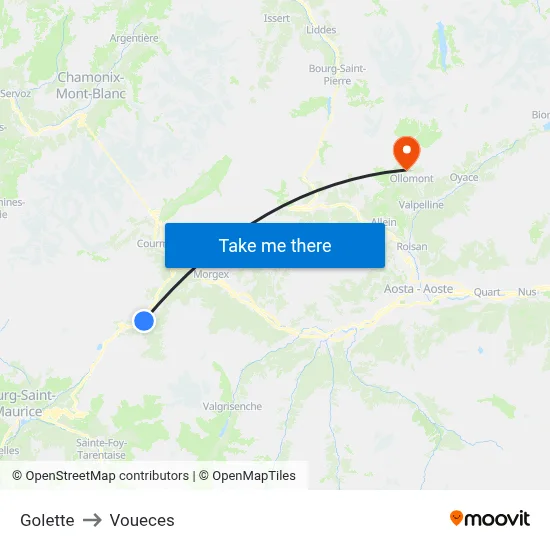 Golette to Voueces map