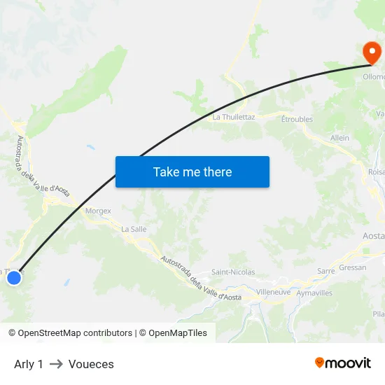 Arly 1 to Voueces map